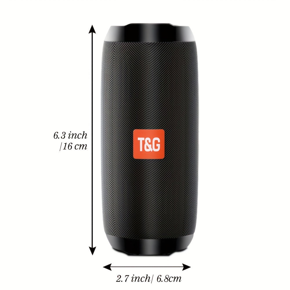 TG117 Portable Wireless Speaker Outdoor Waterproof HiFi Column Stereo Surround Loudspeaker Hands-free TF Card AUX TWS Sound - Enjoy Music Play