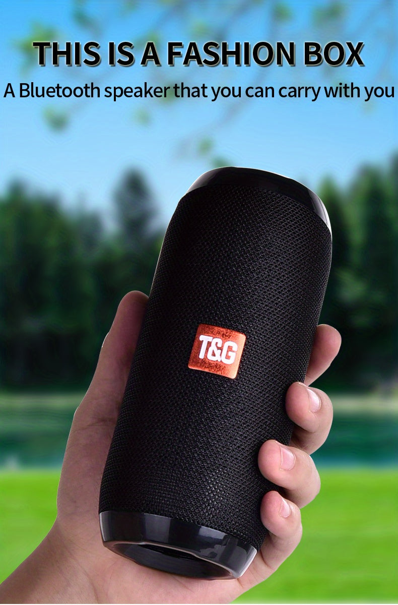 TG117 Portable Wireless Speaker Outdoor Waterproof HiFi Column Stereo Surround Loudspeaker Hands-free TF Card AUX TWS Sound - Enjoy Music Play