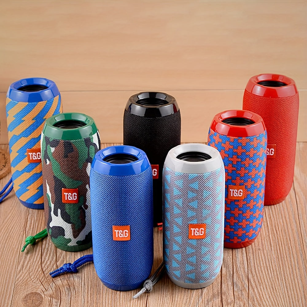 TG117 Portable Wireless Speaker Outdoor Waterproof HiFi Column Stereo Surround Loudspeaker Hands-free TF Card AUX TWS Sound - Enjoy Music Play