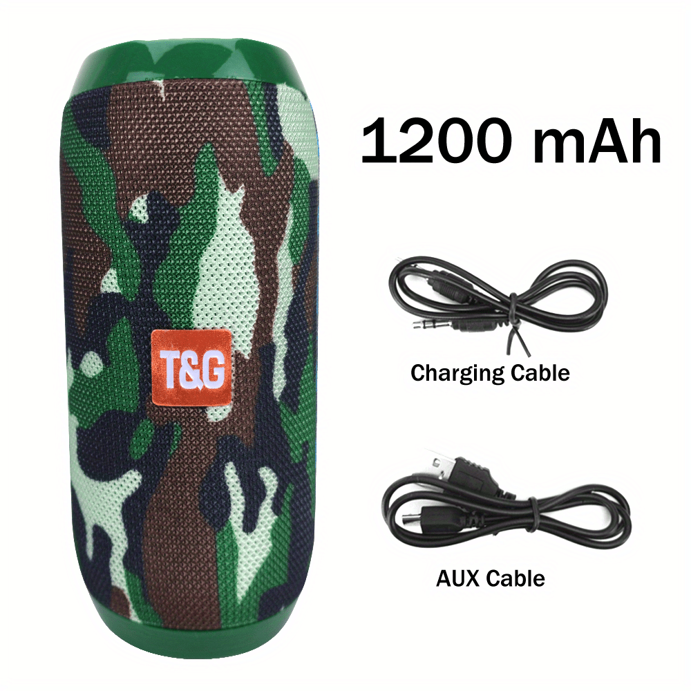 TG117 Portable Wireless Speaker Outdoor Waterproof HiFi Column Stereo Surround Loudspeaker Hands-free TF Card AUX TWS Sound - Enjoy Music Play