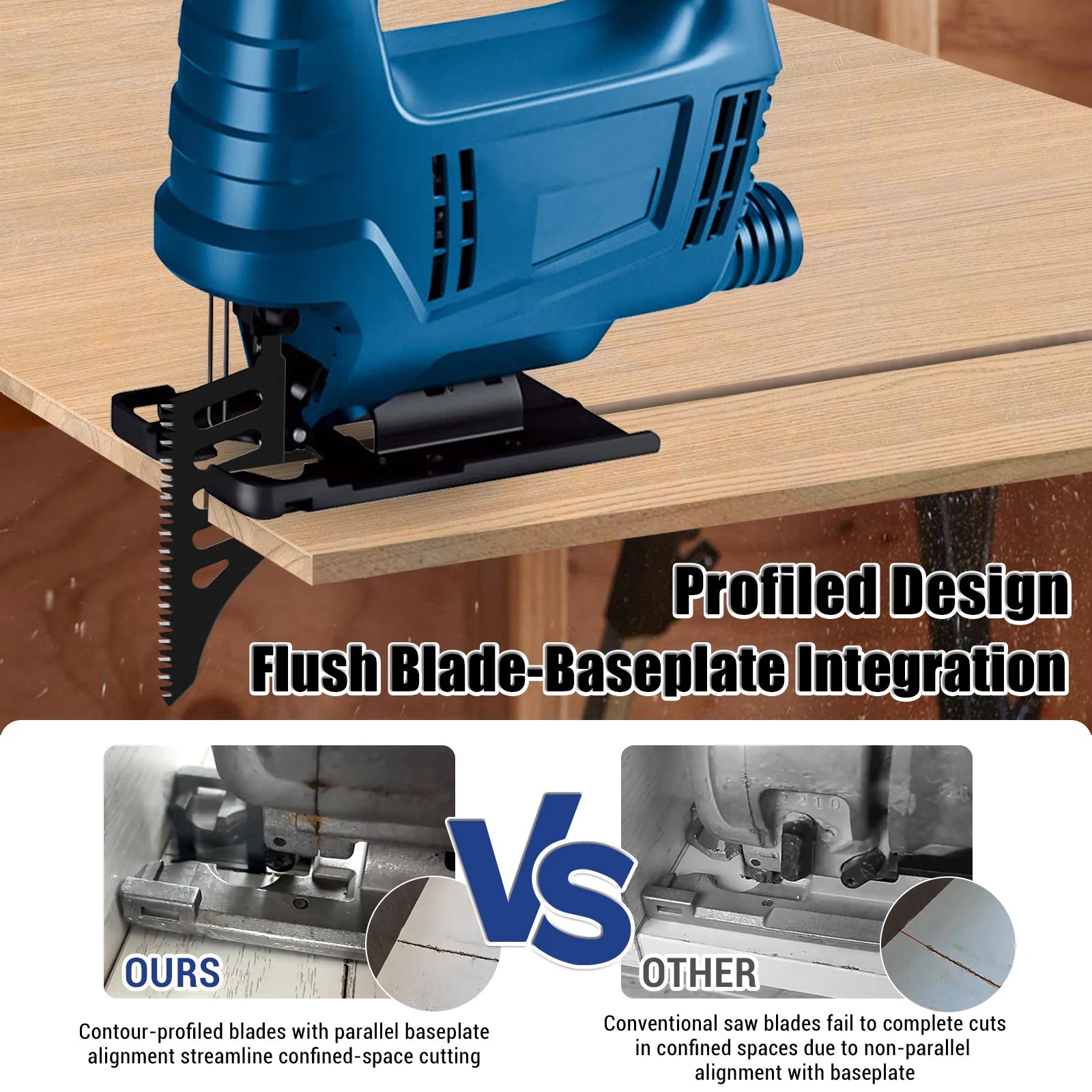 Jigsaw Blade Extra Long Heavy Duty Scroll Saw Blades T-Shank Fine Coarse Teeth for Wood Aluminum Tight Spaces