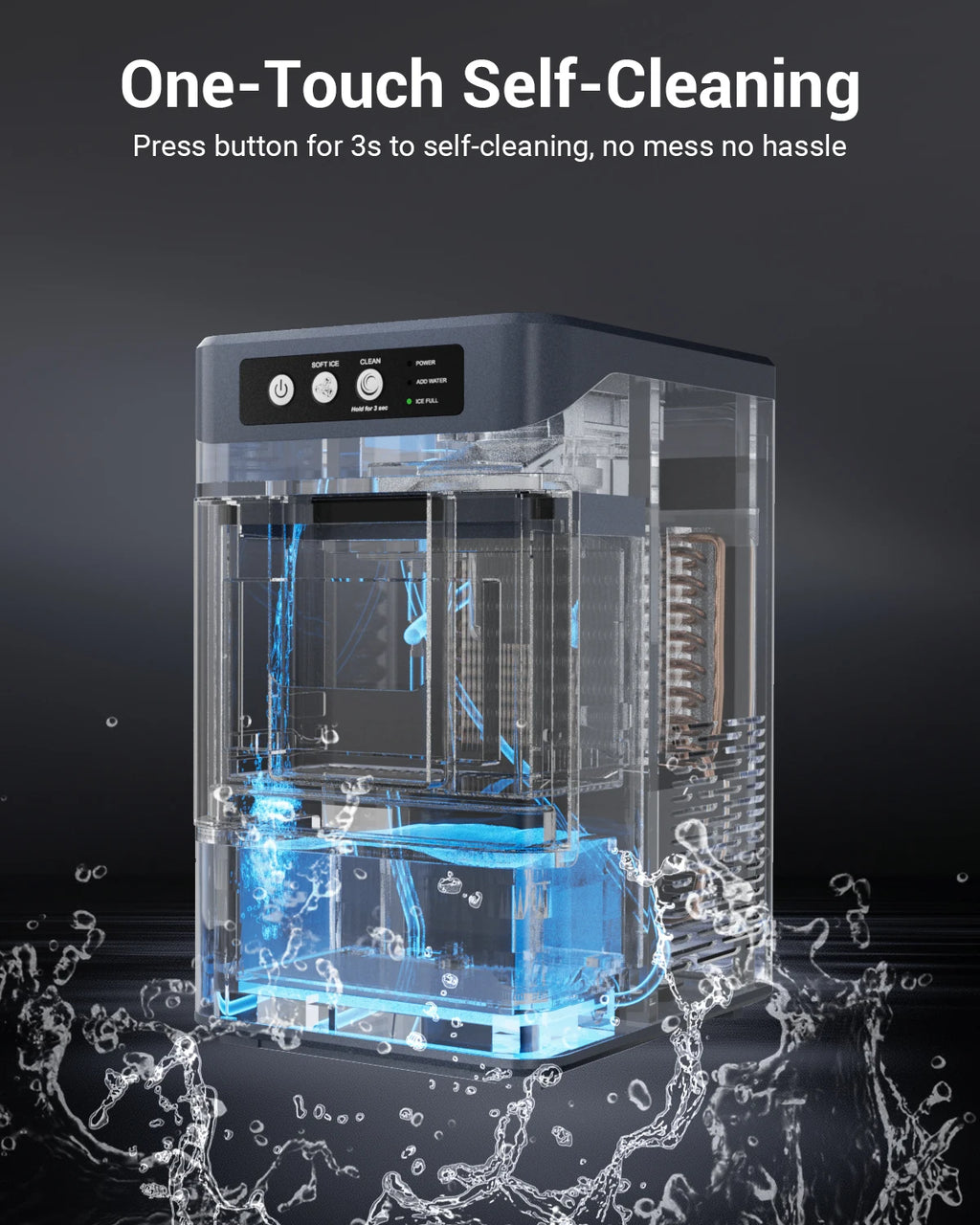 44Lbs/24H Nugget Ice Maker with 0.8 Gallon Tank,Self-Cleaning Portable Countertop Ice Maker,Soft Chewable Pellet Ice Machine