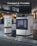 44Lbs/24H Nugget Ice Maker with 0.8 Gallon Tank,Self-Cleaning Portable Countertop Ice Maker,Soft Chewable Pellet Ice Machine