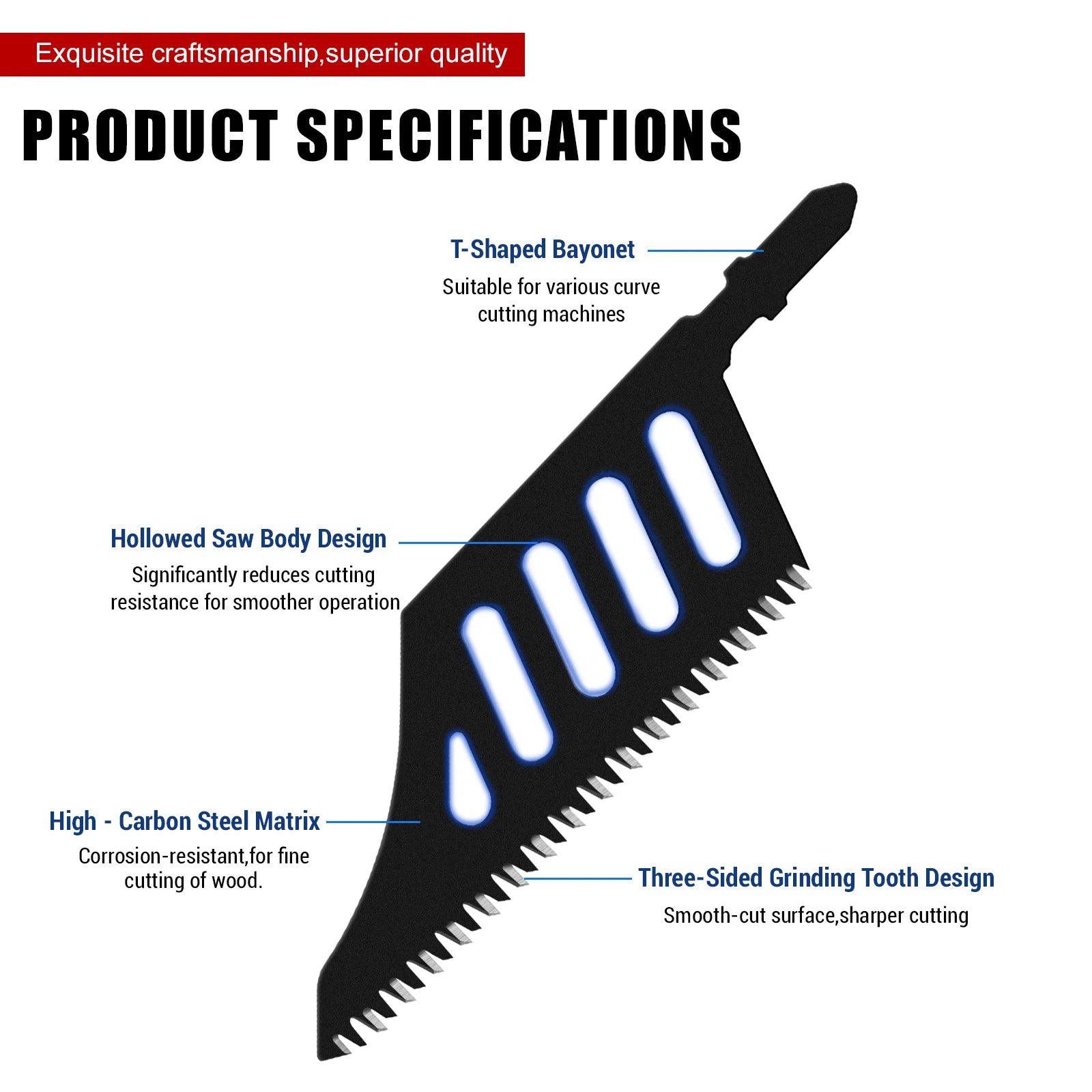Jigsaw Blade Extra Long Heavy Duty Scroll Saw Blades T-Shank Fine Coarse Teeth for Wood Aluminum Tight Spaces