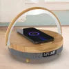 Wireless Charger With Bedside Night Light Digital Alarm Clock Smart Touch Control Home Table Light Lamp Speaker