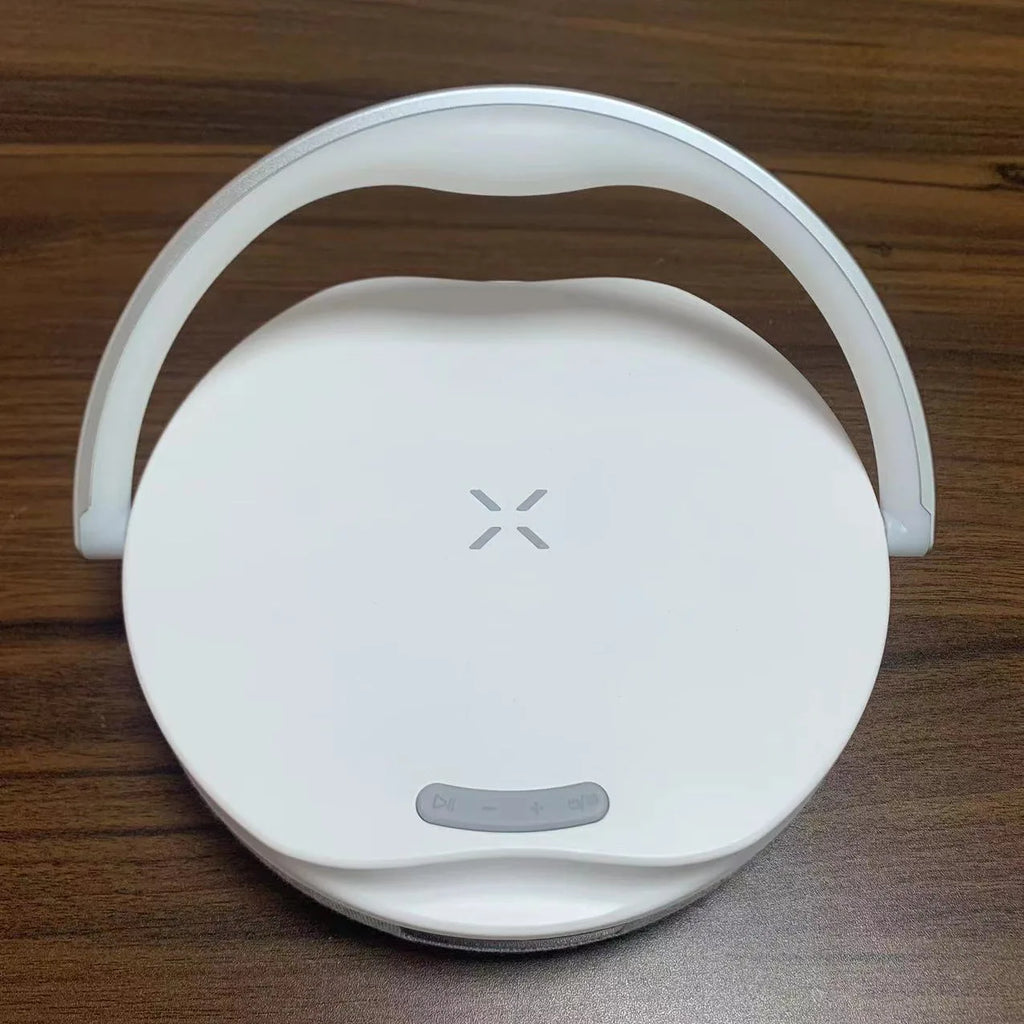 Wireless Charger With Bedside Night Light Digital Alarm Clock Smart Touch Control Home Table Light Lamp Speaker