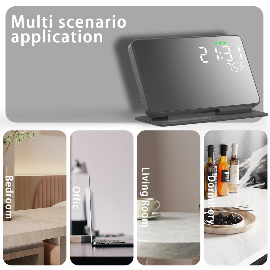 3in1 Wireless Charger 15W Fast Charging Dock Desktop LED Digital Alarm Clock for Iphone Wireless Charging Stand 2024 Hot Product