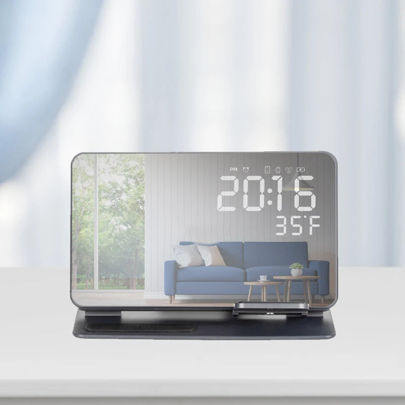 3in1 Wireless Charger 15W Fast Charging Dock Desktop LED Digital Alarm Clock for Iphone Wireless Charging Stand 2024 Hot Product