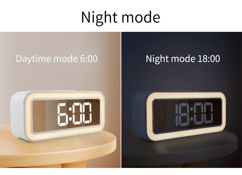 Three Alarm Sounds Digital Alarm Clock with Night Light and USB Port ABS/plastic Alarm Led Clock