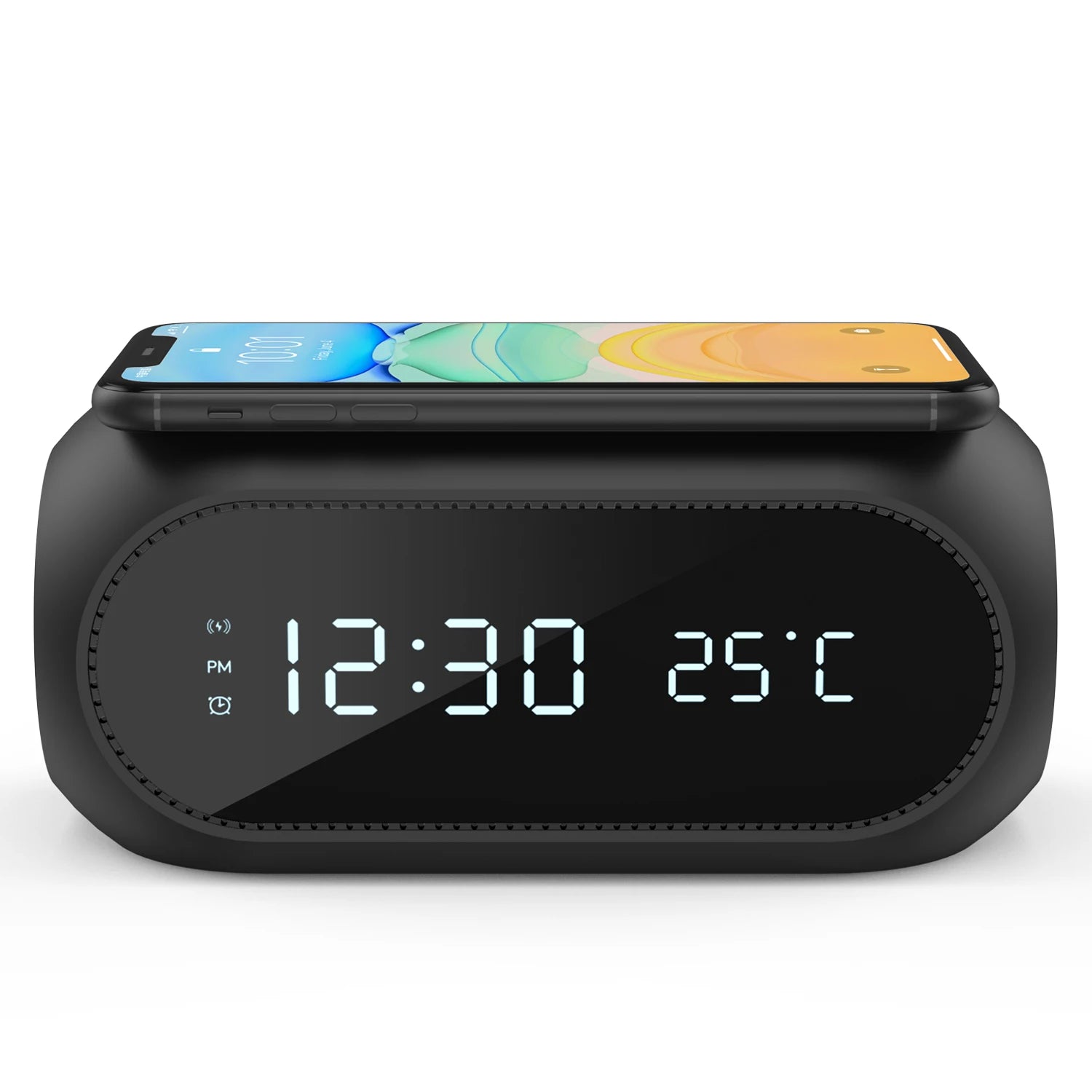 Best Selling Product  Wireless Charging for iphone 15 Temperature Display 15w Wireless Charger LED Digital Alarm Clock Type C