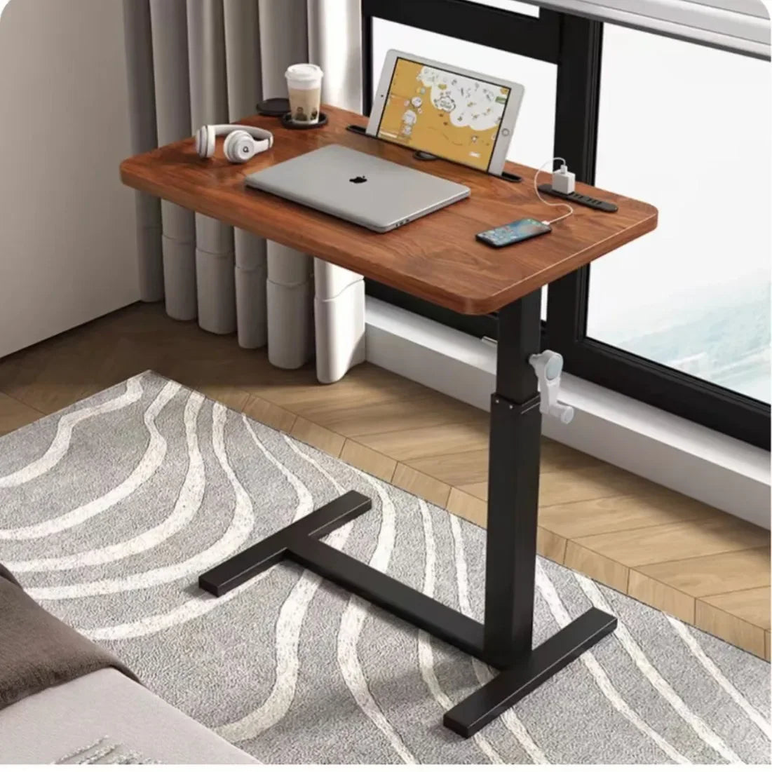 Mobile Bedside Table Household Office Desk Bedroom Folding Tables Student Dormitory Elevating Computer Desk Movable Workbench
