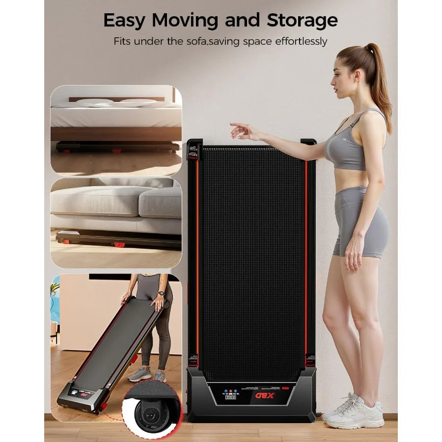 Walking Pad with Incline Under Desk Treadmill for Home Small Office Use 2.5HP Low Noise Portable Treadmill with 330 Lbs Weight