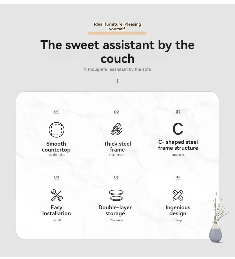 Sofa, Cabinets, Bedside Tables, Small Coffee Tables, Movable Small Side Tables, Leisure Small round Tables in the Living Room