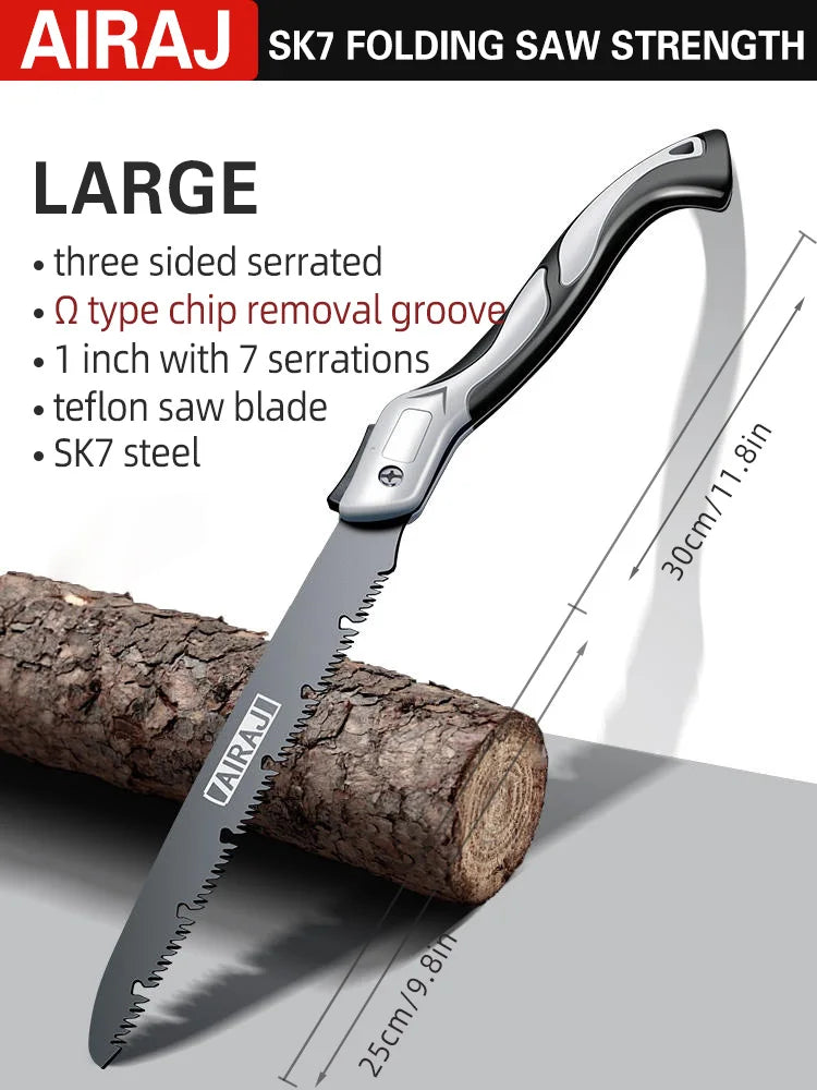 AIRAJ Folding Saw Woodworking Folding hacksaw Multifunction Cutting Wood Sharp Camping Garden Prunch Saw Tree Chopper Knife Hand