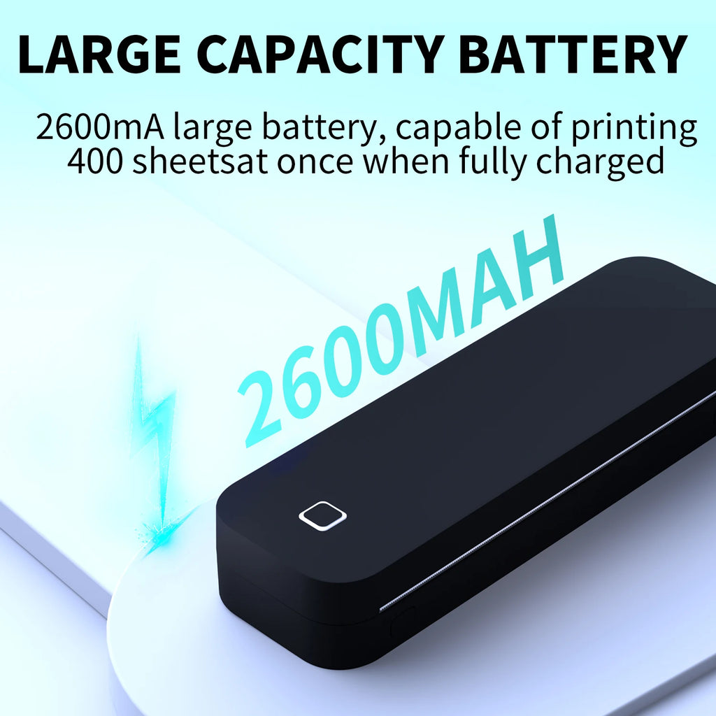 Inkless Portable A4 Thermal Printer Bluetooth PDF Excel Word Document Printing Machine Paper Roll For Office Work Home School