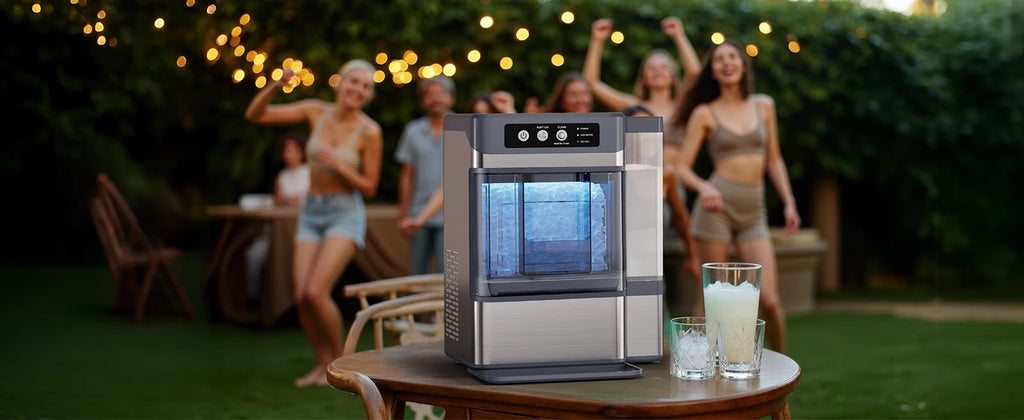 44Lbs/24H Nugget Ice Maker with 0.8 Gallon Tank,Self-Cleaning Portable Countertop Ice Maker,Soft Chewable Pellet Ice Machine