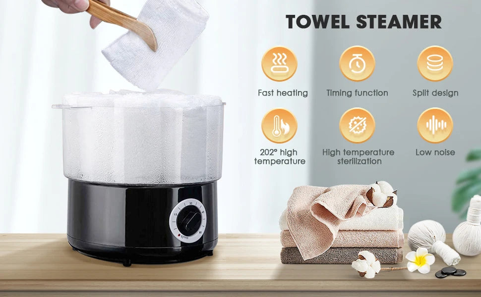 Towel Steamer Quick Heating Hot Towel Warmer Spa Towel Heater SPA Facial 202°F In 10mins Skin Moisturizing Tool Facials, Shaving