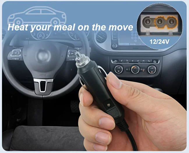 1.5 L 60W Electric Lunch Box Food Warmer Portable Food Heater for Car Or Home - Leak Proof, Lunch Heating Microwave for Truckers