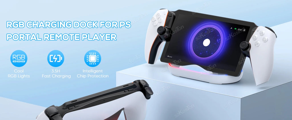 Charging Dock Station  for Playstation Portal Charger Stand with RGB Light and USB C Charging Cable for PS5 Portal Accessories