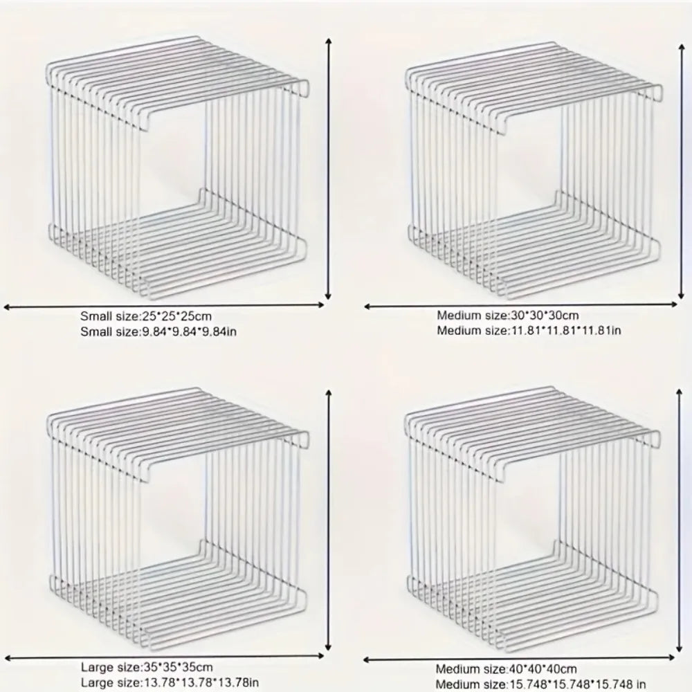 Silvery Metal Geometric Designer Lip-Shaped Stool Creative Storage Solution for Small Apartments Corner Utilization