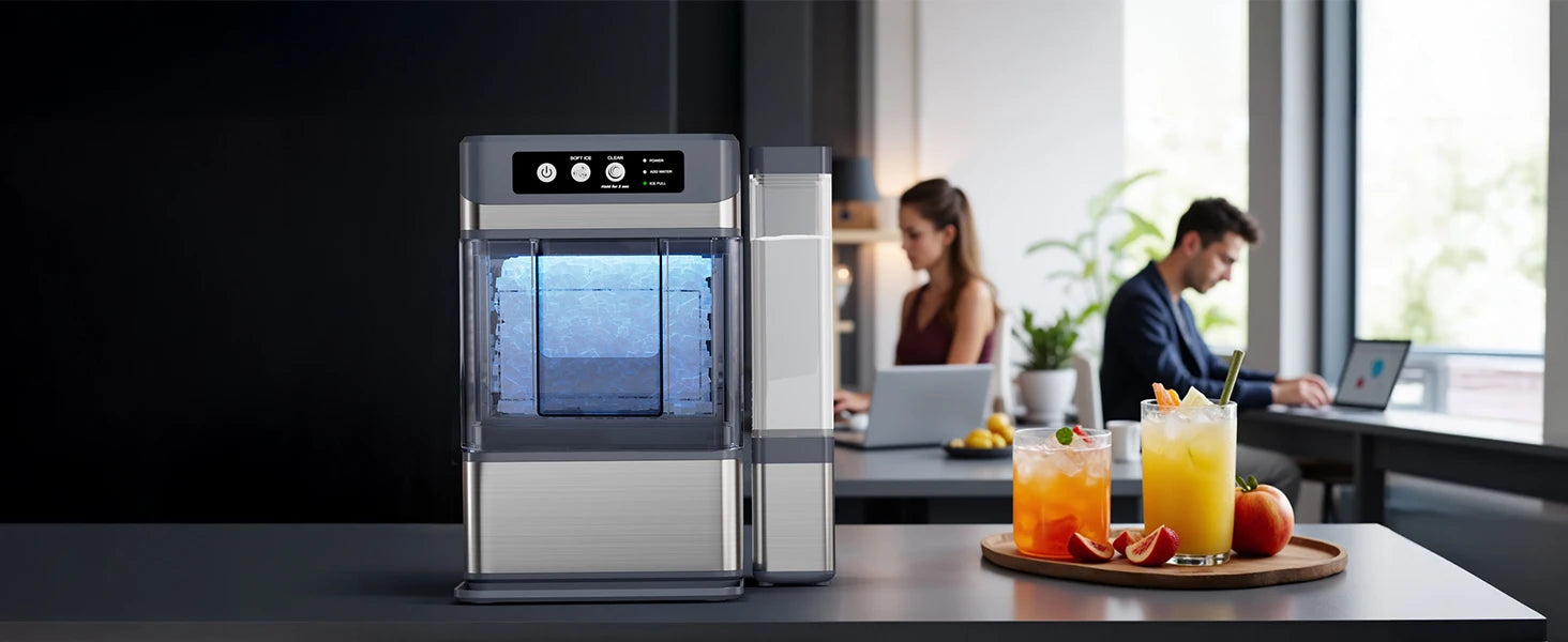 44Lbs/24H Nugget Ice Maker with 0.8 Gallon Tank,Self-Cleaning Portable Countertop Ice Maker,Soft Chewable Pellet Ice Machine