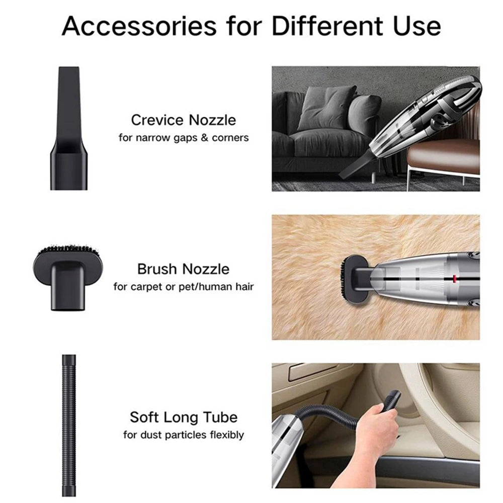 Wireless Handheld Vacuum Cleaner USB Charging Car Vacuum Cleaner Portable Wet&Dry Handheld strong Suction Cordless 12000pa