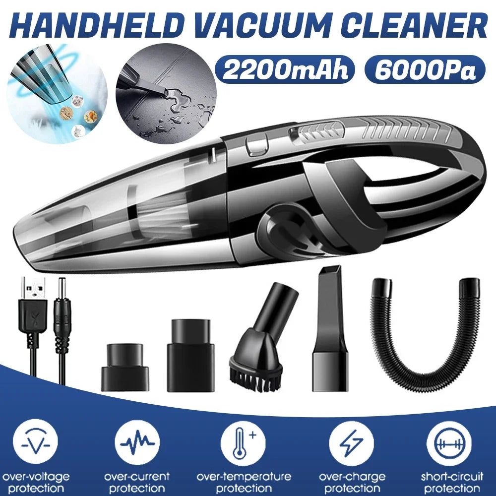 Wireless Handheld Vacuum Cleaner USB Charging Car Vacuum Cleaner Portable Wet&Dry Handheld strong Suction Cordless 12000pa