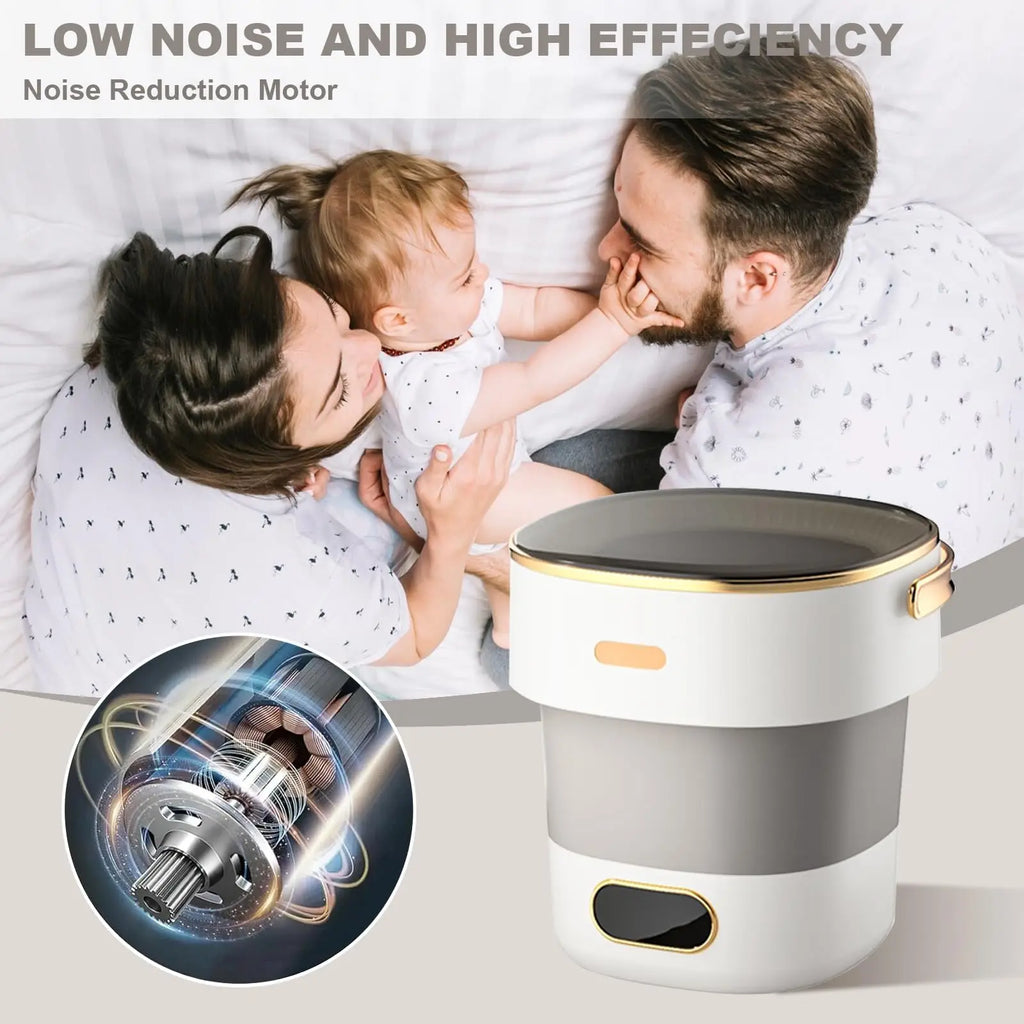 12L/13L Portable Folding Washing Machine With Spin Dry & Blue Light 3 Modes Quiet Compact Washer For RV Dorm Camping Travel