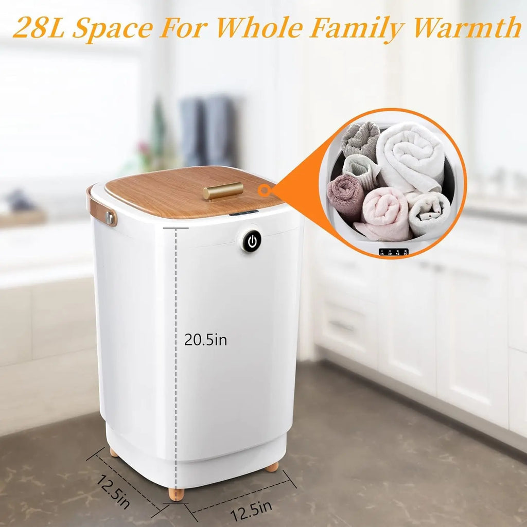 Large Portable Towel Warmer for Bathroom, Heats Two Oversized Towels with Timer Auto Shut Off, Yellow