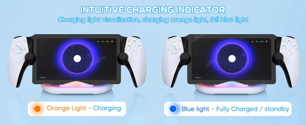 Charging Dock Station  for Playstation Portal Charger Stand with RGB Light and USB C Charging Cable for PS5 Portal Accessories