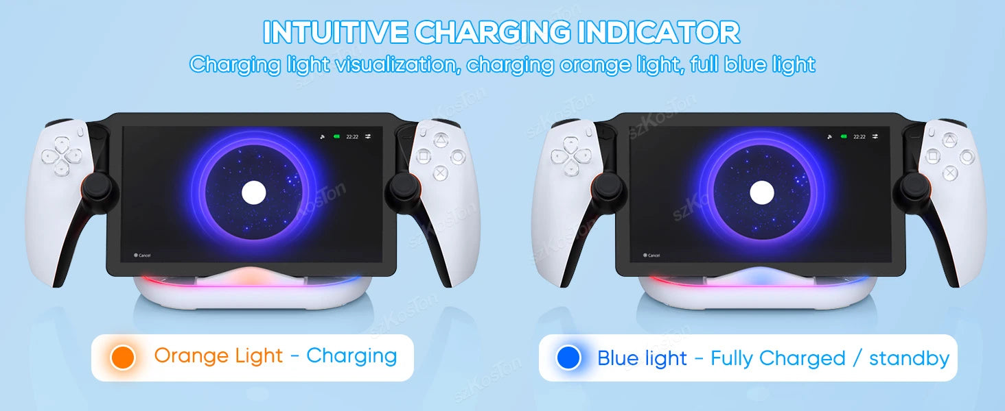 Charging Dock Station  for Playstation Portal Charger Stand with RGB Light and USB C Charging Cable for PS5 Portal Accessories