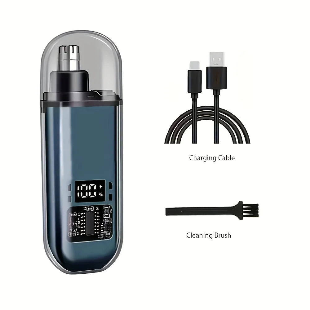 Suitable for men, USB charging nose and ear hair trimmer portable electric nose hair clipper, mini compact design, quick chargin