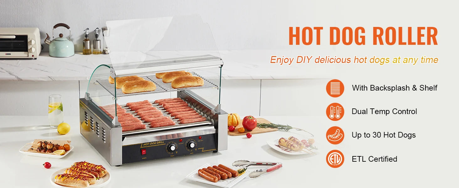 SucceBuy 5/7/11 Rods Commercial Hot Dog Roller Electric Sausage Maker Barbecue Grill Machine for Camping Party Home Appliance