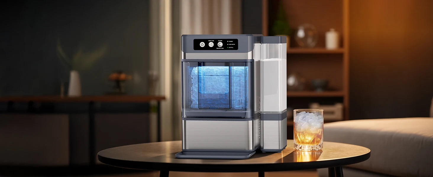 44Lbs/24H Nugget Ice Maker with 0.8 Gallon Tank,Self-Cleaning Portable Countertop Ice Maker,Soft Chewable Pellet Ice Machine