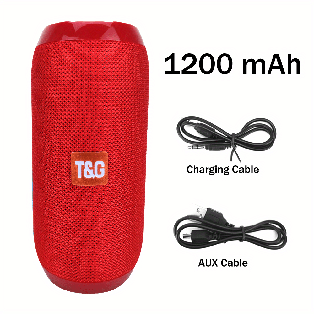 TG117 Portable Wireless Speaker Outdoor Waterproof HiFi Column Stereo Surround Loudspeaker Hands-free TF Card AUX TWS Sound - Enjoy Music Play
