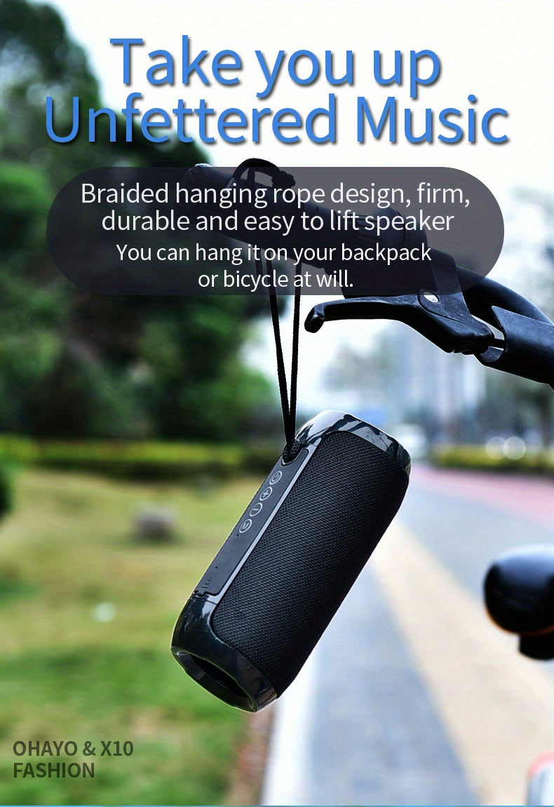 TG117 Portable Wireless Speaker Outdoor Waterproof HiFi Column Stereo Surround Loudspeaker Hands-free TF Card AUX TWS Sound - Enjoy Music Play